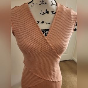 VENUS ~ Mauve Figure Flattering Rib Knit Dress
